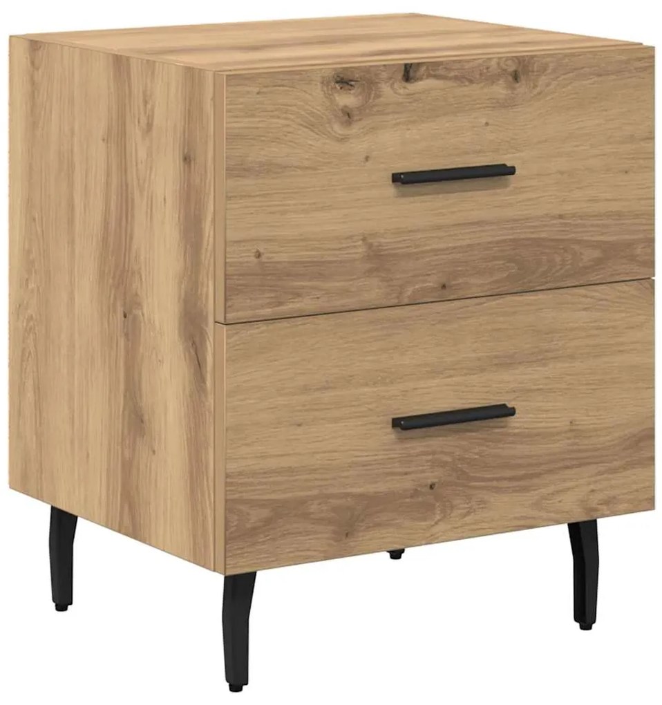 vidaXL Κομοδίνο με συρτάρι 2 pcs artisan δρυς 40 x 35 x 47.5 εκ