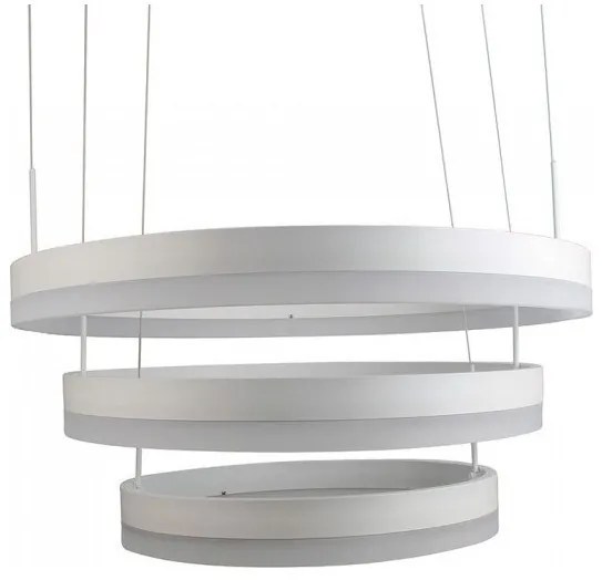 Soft Light Κρεμαστό Φωτιστικό Οροφής με τρεις δακτυλίους Λευκός 92W Dimmable Θερμό Λευκό 3989 VTAC-3989-Λευκό 3989