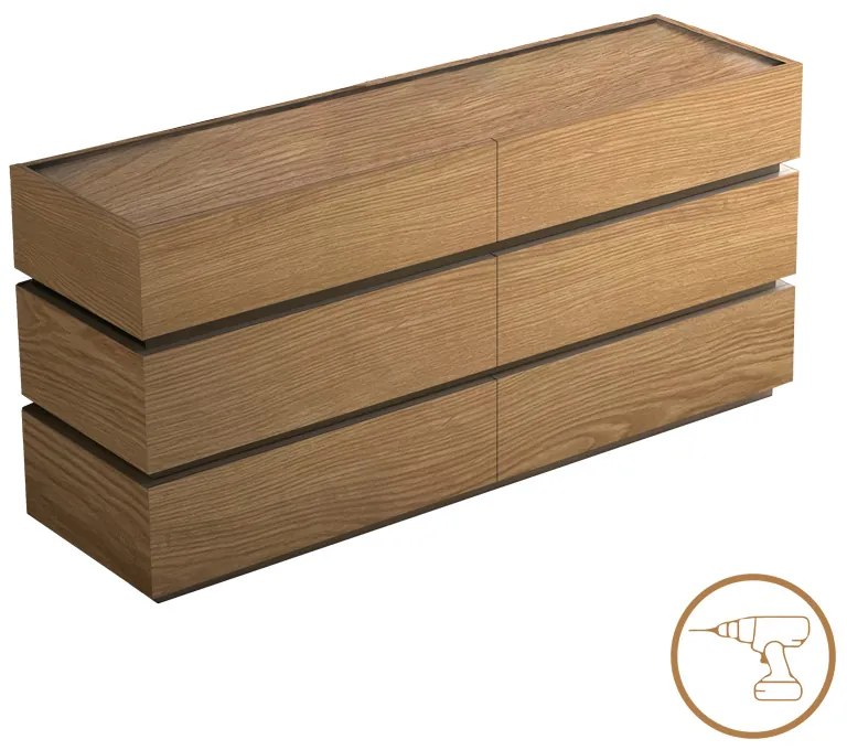 Συρταριέρα Sonlen pakoworld mdf σε oak απόχρωση 120x40x72εκ