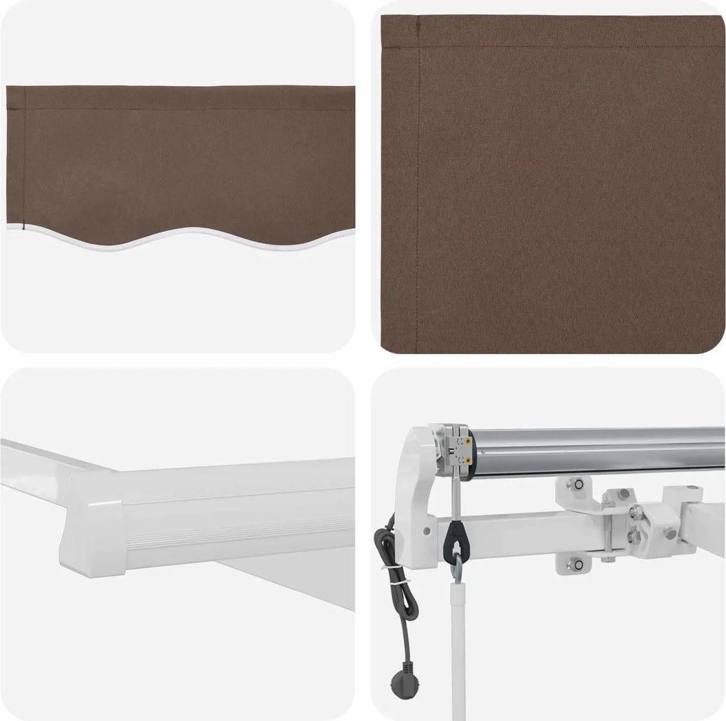 vidaXL Ύφασμα Ομπρέλας Taupe 350 x 250 εκ Πολυεστέρας