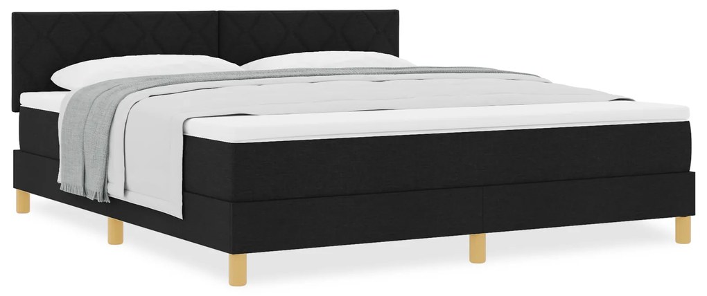 vidaXL Κρεβάτι box spring με στρώμα Μαύρο 180 x 200 cm ύφασμα