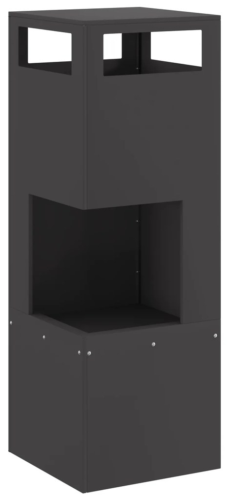 vidaXL Σχάρα Ξυλόφουρνου Τετράγωνη Μαύρη 35x35x100 εκ Ατσάλι