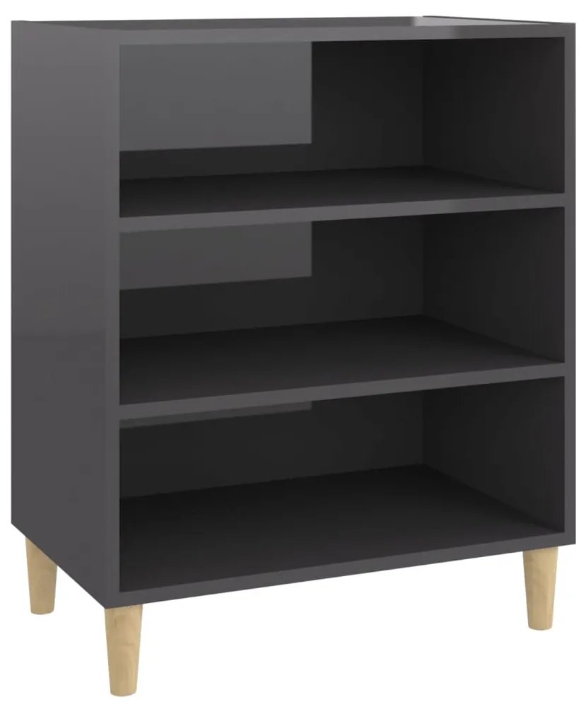 vidaXL Συρταριέρα Γυαλιστερό Γκρι 57 x 35 x 70 εκ. από Επεξ. Ξύλο