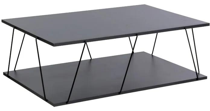 Τραπέζι σαλονιού Tars ανθρακί-μαύρο 90x60x30,5εκ Υλικό: E1 MELAMINE PB BOARD M16. METAL 225-000039