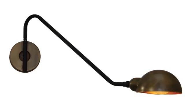 Φωτιστικό Τοίχου - Απλίκα HL-3548-1 S MASON OLD COPPER &amp; BLACK WALL LAMP - Μέταλλο - 77-3943