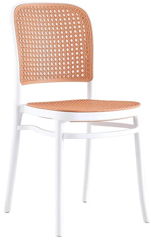 262-000001 Καρέκλα Juniper pakoworld με UV protection PP μπεζ-λευκό 51x40.5x86.5εκ. PP UV PROTECTION WHITE  - BEIGE, 1 Τεμάχιο