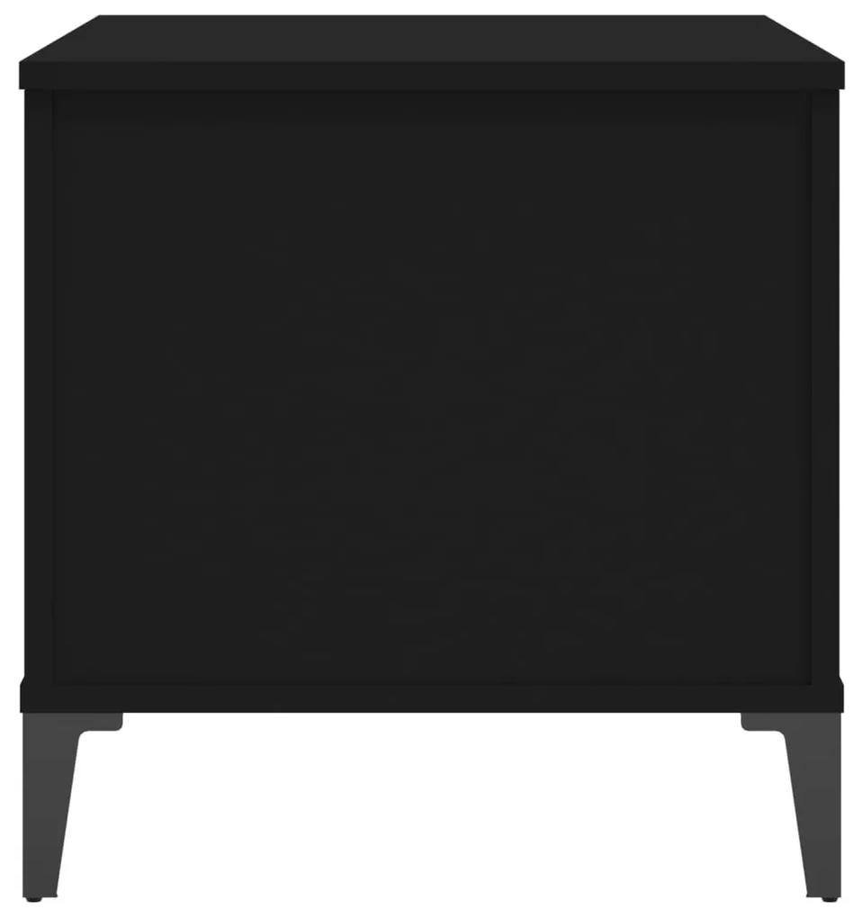 Τραπεζάκι Σαλονιού Μαύρο 60x44,5x45 εκ. Επεξεργασμένο Ξύλο - Μαύρο