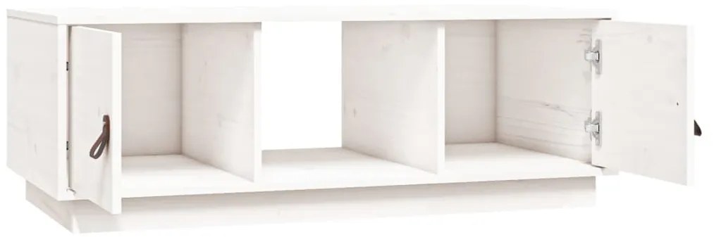 vidaXL Τραπεζάκι Σαλονιού Λευκό 100x50x35 εκ από Μασίφ Ξύλο Πεύκου