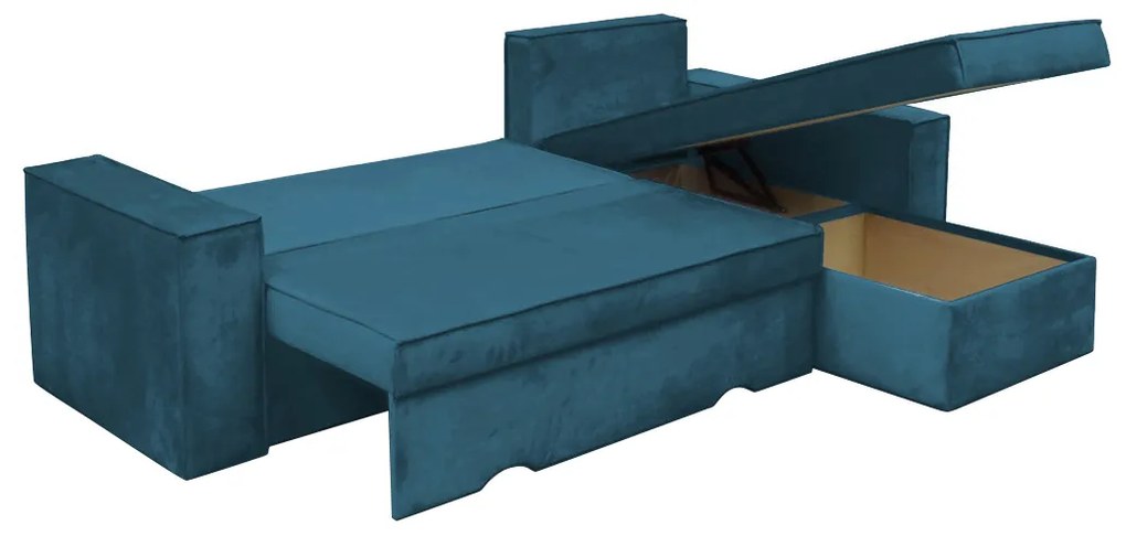 Καναπές Γωνιακός ArteLibre Αναστρέψιμος CAHABON Μπλε 250x210x79cm