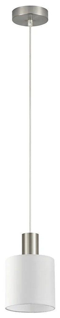 SE21-NM-4-SH1 ADEPT TUBE Nickel Matt Pendant White Fabric Shade+ HOMELIGHTING 77-8414