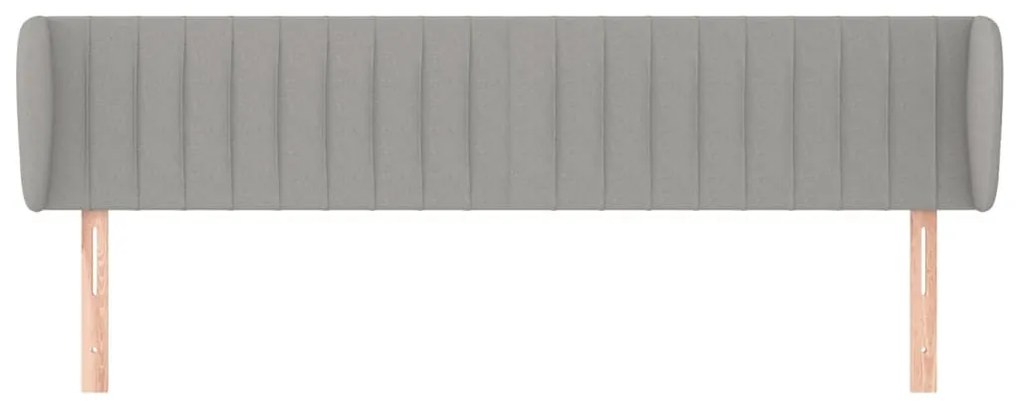 Κεφαλάρι με Πτερύγια Ανοιχτό Γκρι 163x23x78/88 εκ. Υφασμάτινο - Γκρι