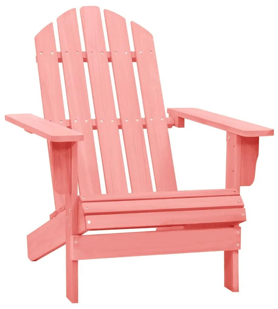 Καρέκλα Κήπου Adirondack Ροζ από Μασίφ Ξύλο Ελάτης