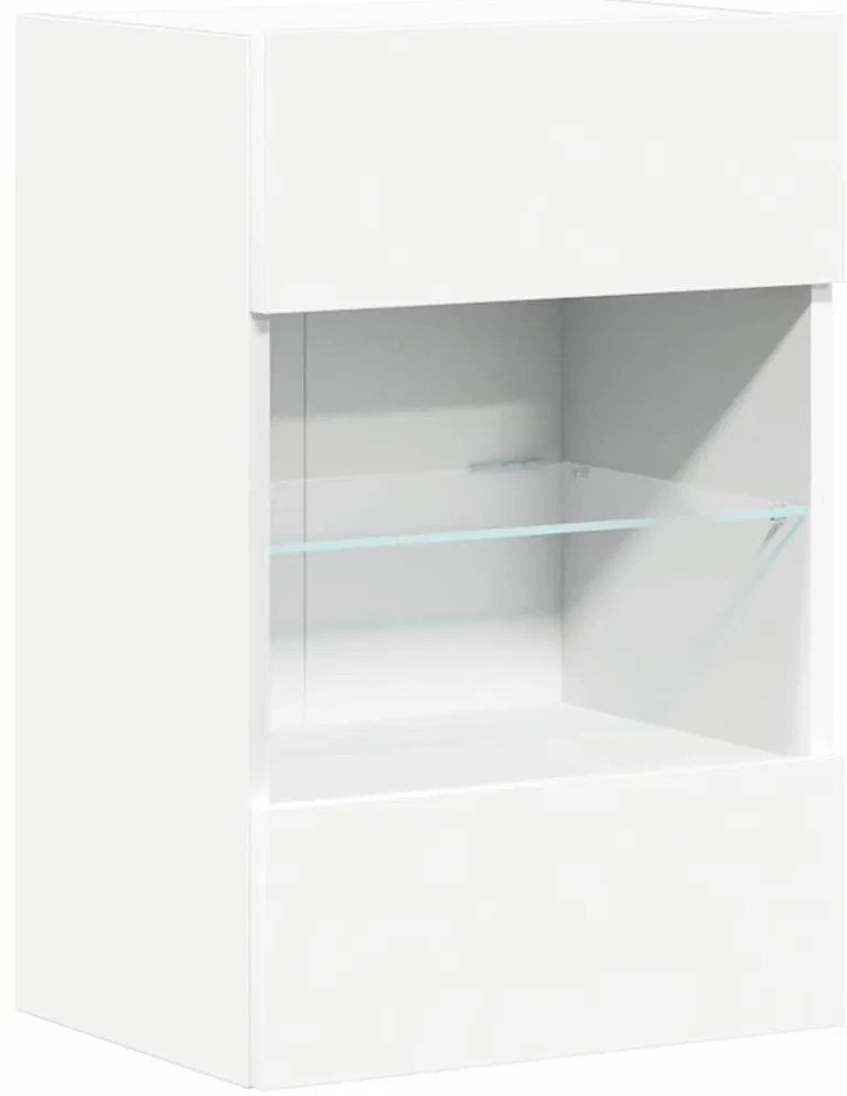 vidaXL Κρεμαστά ντουλάπια με φώτα LED για τηλεόραση 2 Τεμ. Λευκά 40x30x60,5 εκ.