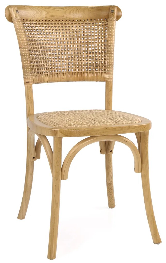 Καρέκλα Επαγγελματική ANANKE Φυσικό Ξύλο/Rattan 44x41x88cm - 15320005