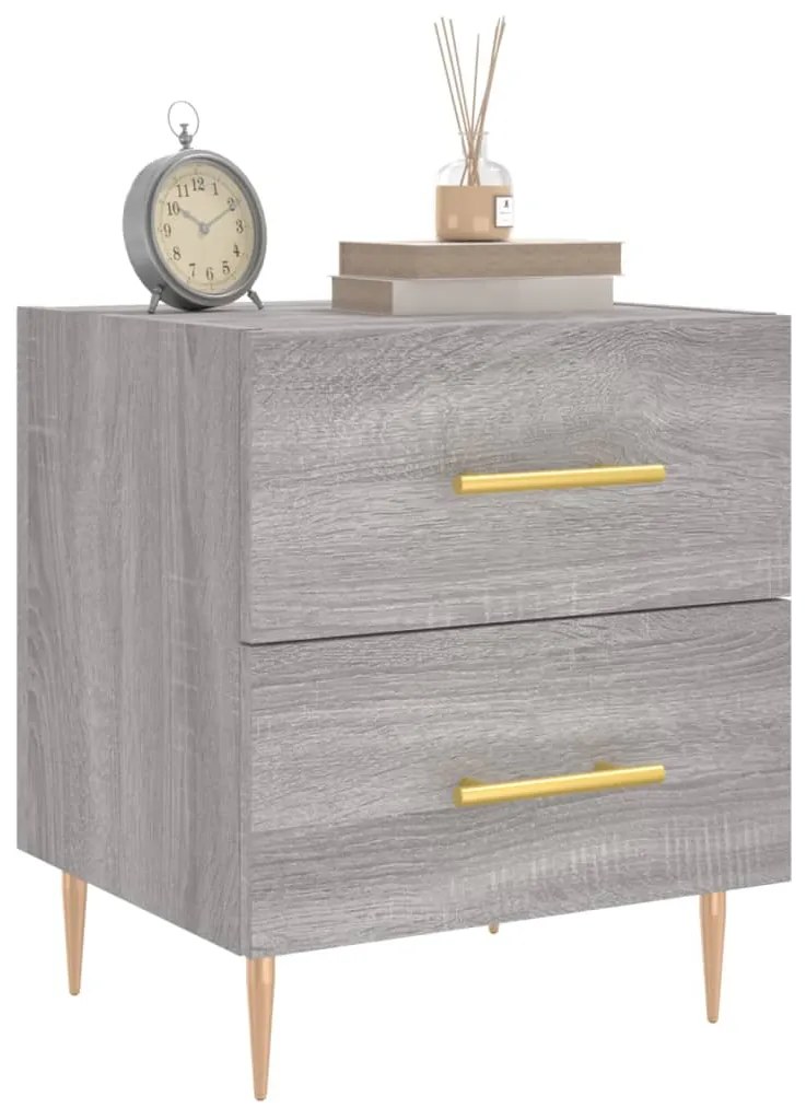 vidaXL Κομοδίνο Γκρι Sonoma 40 x 35 x 47,5 εκ. από Επεξεργασμένο Ξύλο
