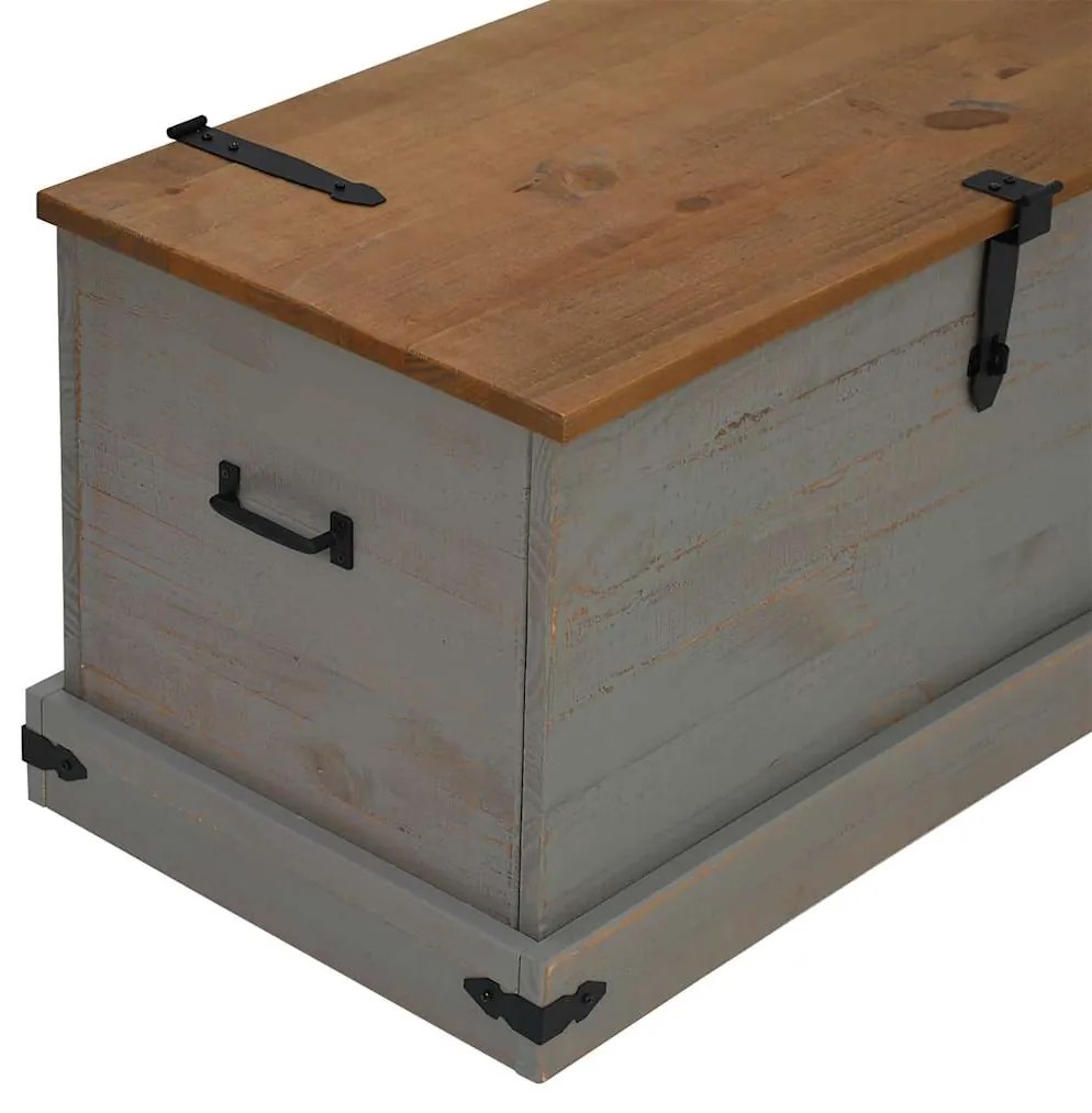Σεντούκι αποθήκευσης HALDEN γκρι 91x48x47 cm μασίφ ξύλο πεύκο - Γκρι
