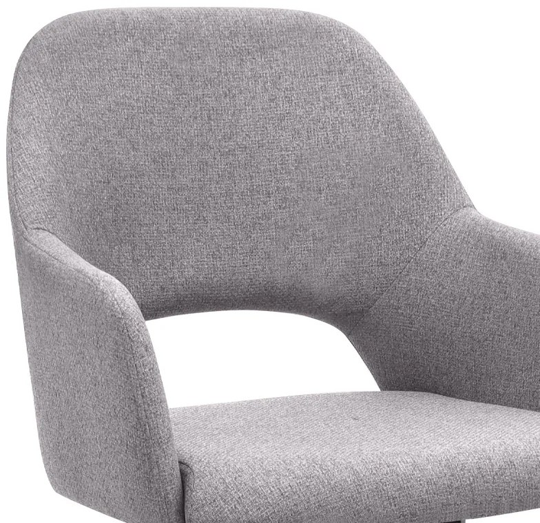 Πολυθρόνα τραπεζαρίας Gabriel Megapap ανοιχτό μπεζ ύφασμα - μεταλλικό μαύρο πόδι 58x60x85εκ.