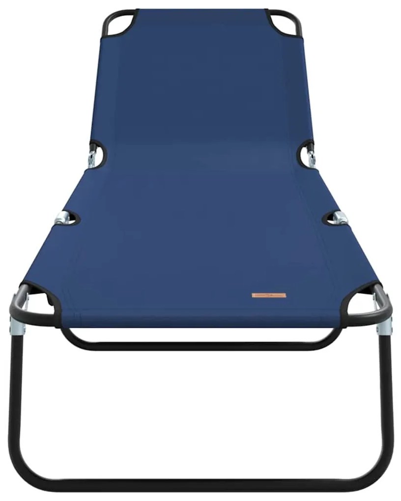 vidaXL Πτυσσόμενη ξαπλώστρα 1-πρόσωπο Μπλε 56 x 189 x 87 εκ. ύφασμα