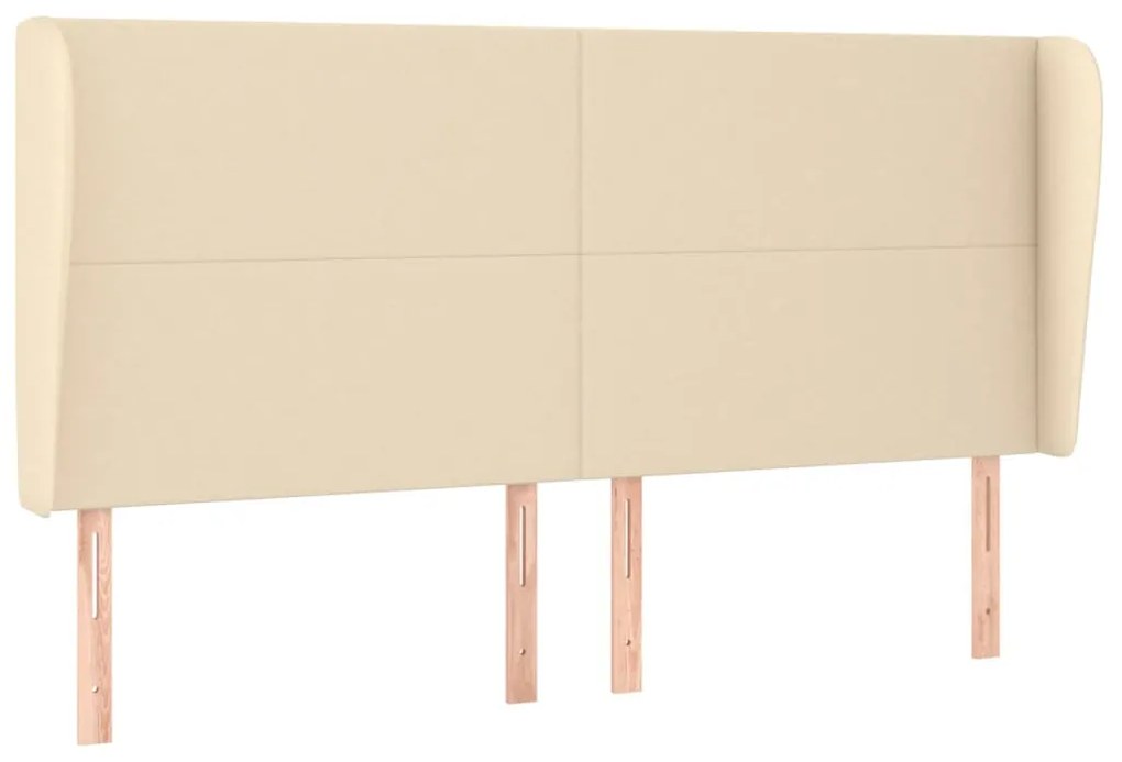 vidaXL Κεφαλάρι με Πτερύγια Κρεμ 183x23x118/128 εκ. Υφασμάτινο