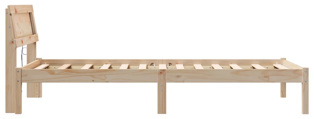 vidaXL Σκελετός Κρεβατιού Καφέ 90 x 190 cm Συμπαγές ξύλο πεύκου