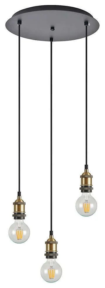 Φωτιστικό Οροφής Magnum 77-8692 35x35x300cm 3xE27 60W Black-Bronze Homelighting