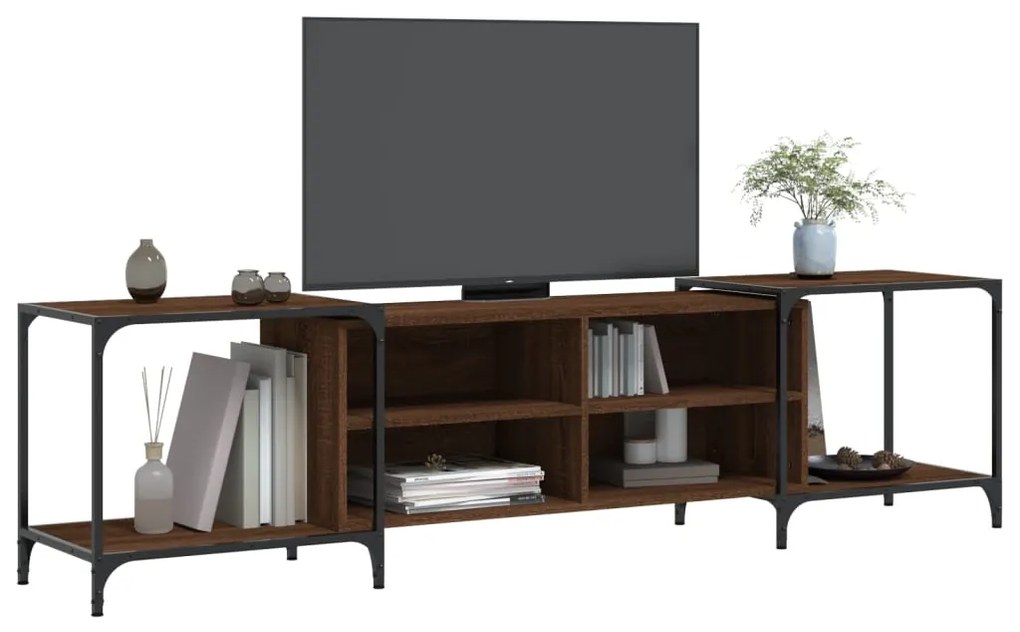 vidaXL Έπιπλο Τηλεόρασης Καφέ Δρυς 203 x 37 x 50 εκ. από Επεξεργ. Ξύλο