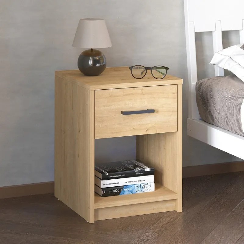 Κομοδίνο Scoty Megapap χρώμα sapphire oak 40,2x35,3x55εκ.-GP041-0087,2