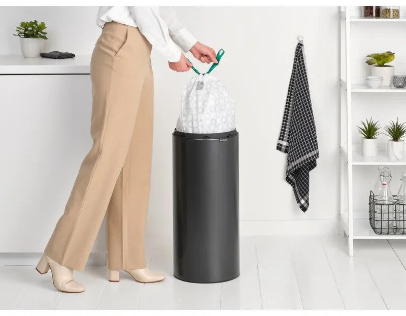 Κάδος Brabantia Touch Bin New 1008860, 30 l, αθόρυβο και ομαλό κλείσιμο, σκούρο γκρι