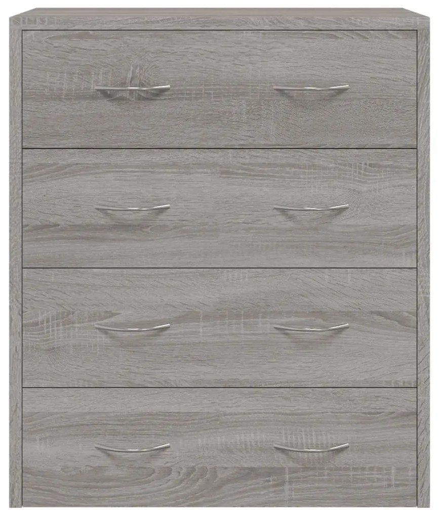vidaXL Συρταριέρα με 4 Συρτάρια Γκρι Sonoma 60 x 30,5 x 71 εκ.