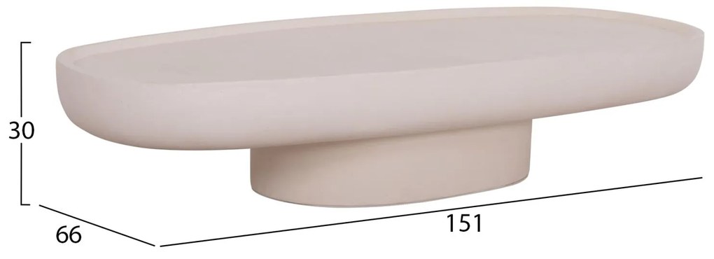 Τραπεζάκι σαλονιού DESSY C18153.02 Fiber Cement σε Λευκό 151x66x30Υεκ. 151x66x30 εκ.