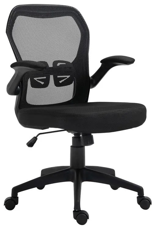 WOODWELL BF2920W Πολυθρόνα Γραφείου, Ανακλινόμενα Μπράτσα, Mesh Μαύρο 60x60x95/105cm ΕΟ515,1W