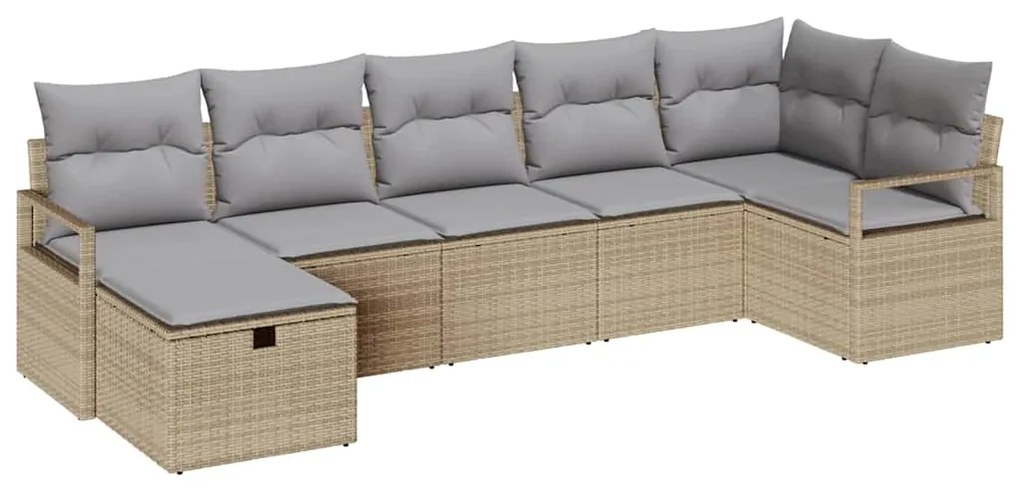 vidaXL Σετ Καναπέ Κήπου 7 pcs μπεζ και ανοιχτό γκρι 287 x 122 x 85 εκ