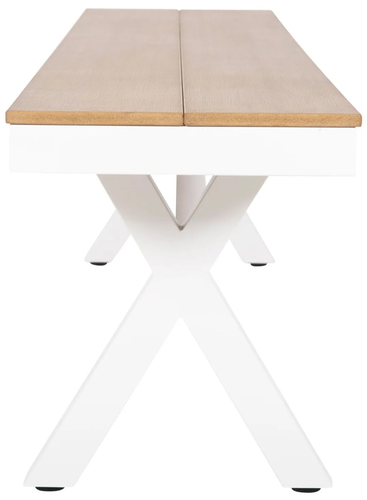 ΠΑΓΚΑΚΙ ΑΛΟΥΜΙΝΙΟΥ TAWNEE HM6040.02 ΛΕΥΚΟ-POLYWOOD ΚΑΘΙΣΜΑ ΦΥΣΙΚΟ 220x36x44,5Υεκ. (1 Τεμμάχια)