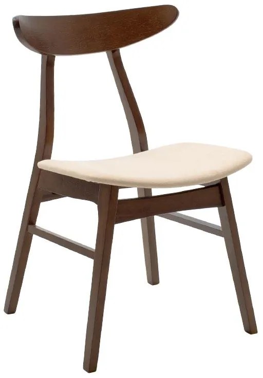 Tραπεζαρία Benson - Orlean σετ 7τμχ καρυδί - ύφασμα μπεζ 150x90x75εκ 150x90x75 εκ.