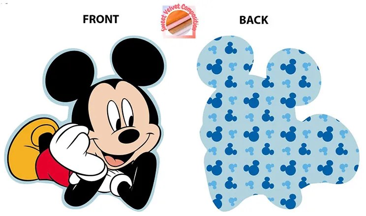 Διακοσμητικό Μαξιλάρι Βελουτέ 2 Όψεων Dimcol Mickey 694 Sky Blue 20cm