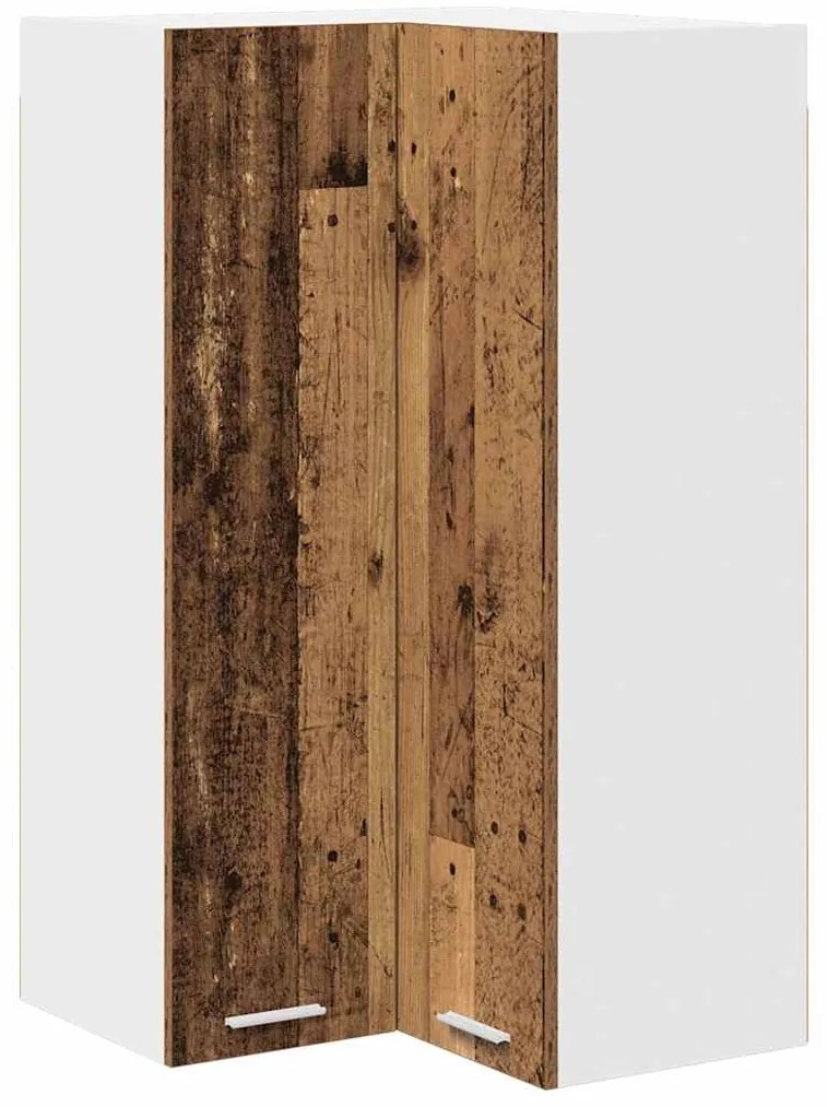 vidaXL Κρεμαστό ντουλάπι Παλαιό Ξύλο και Λευκό 57 x 57 x 100 εκ.