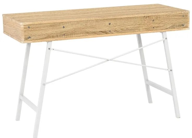 Γραφείο Yamin σε Oak με Λευκό Μεταλλικό Πόδι 120x48x76 εκ. 120x48x76 εκ.
