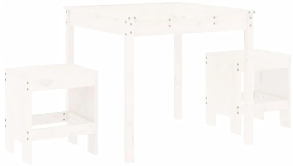 vidaXL Σετ Επίπλων Bistro 3 Τεμαχίων Λευκό από Μασίφ Ξύλο Πεύκου