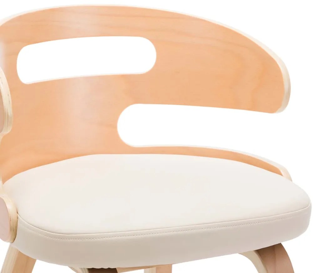 vidaXL Καρέκλες Τραπεζαρίας 6 τεμ. Κρεμ Λυγισμένο Ξύλο/Συνθετικό Δέρμα