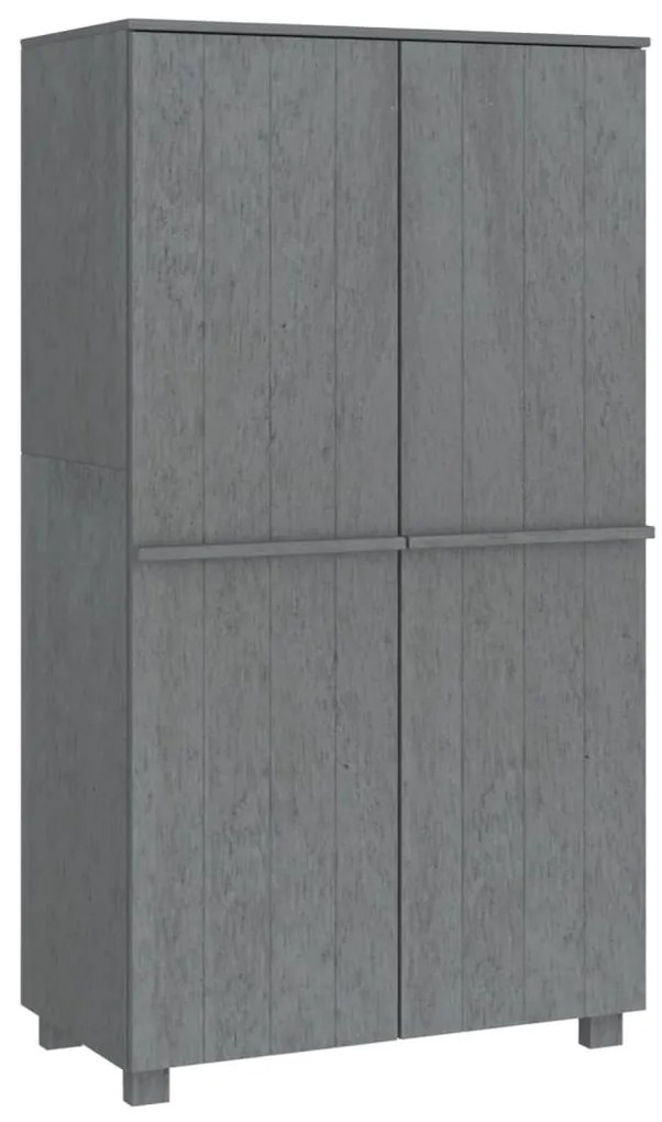 vidaXL Ντουλάπα HAMAR Σκ. Γκρι 89 x 50 x 180 εκ. από Μασίφ Ξύλο Πεύκου