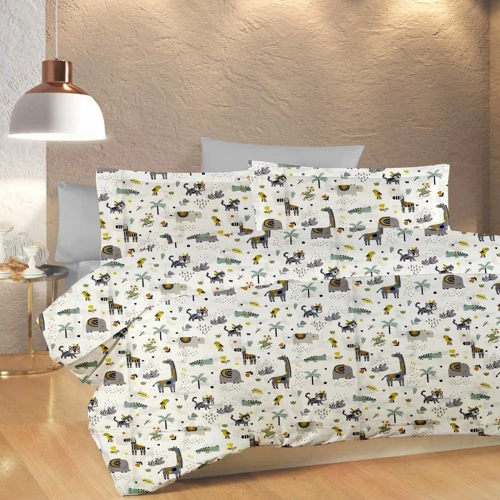 Παπλωματοθήκη Παιδική Zoo 557 White-Grey DimCol Μονό 160x240cm 100% Βαμβάκι