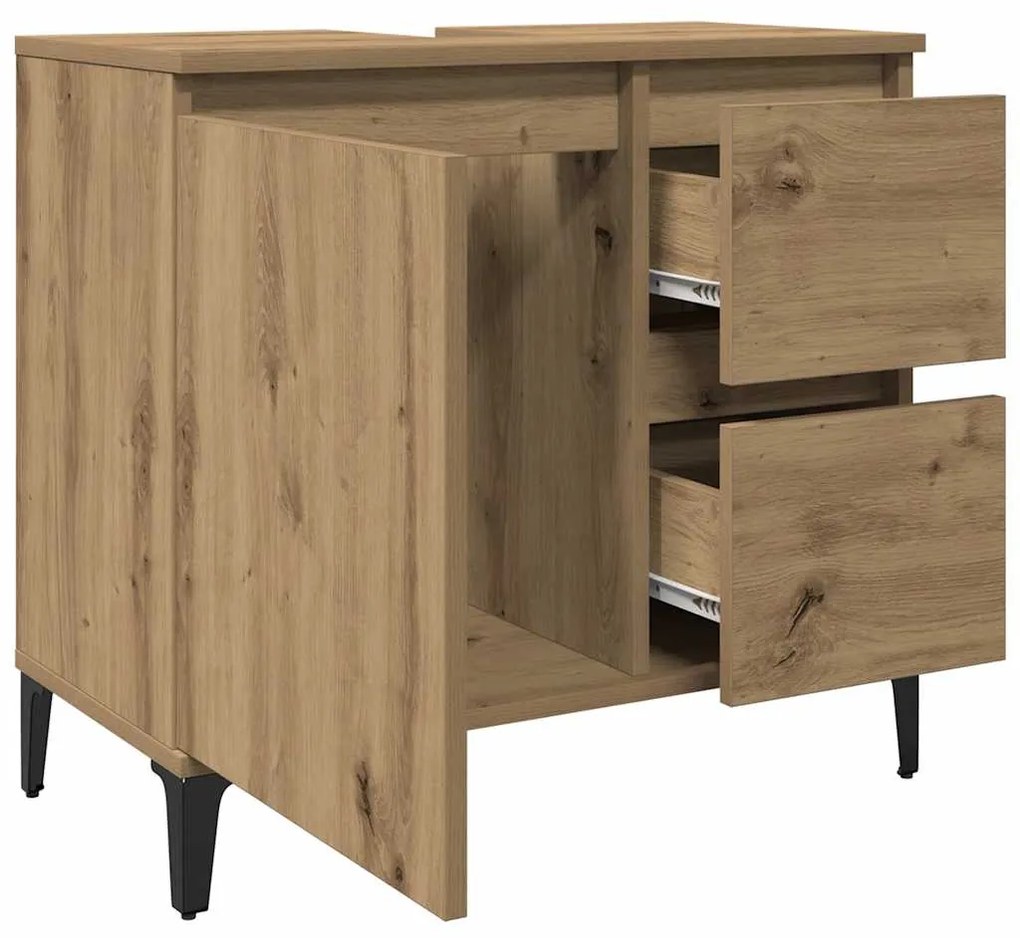 vidaXL Ντουλάπι Νιπτήρα Αρτισιανή Δρυς 65x33x60 εκ. Επεξ. Ξύλο
