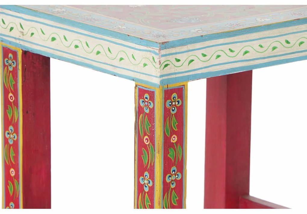 Βοηθητικό Τραπέζι DKD Home Decor 8424001853243 Φυσικό Πολύχρωμο Ακρυλικό Ξύλο από Μάνγκο 45 x 30 x 45 cm