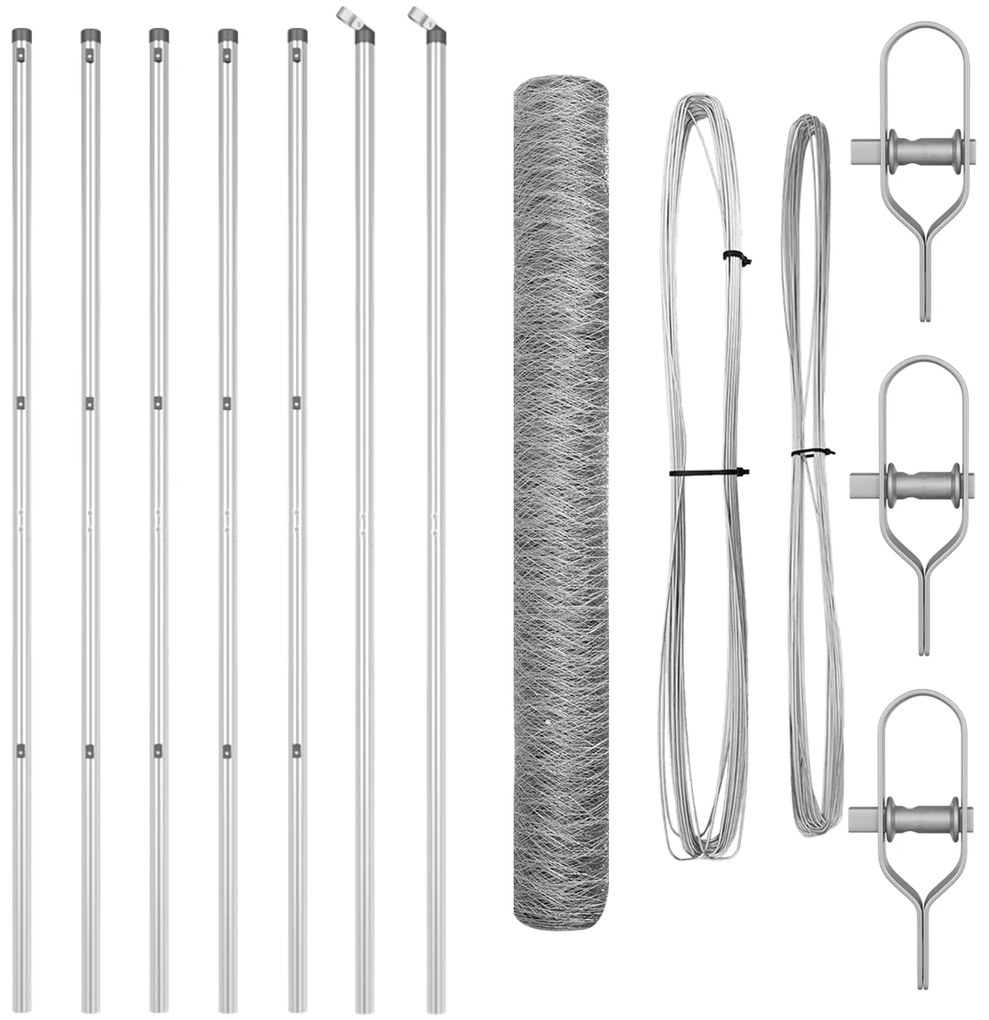 vidaXL Hexagon Fence 1x10 μ Γαλβανισμένος Χάλυβας