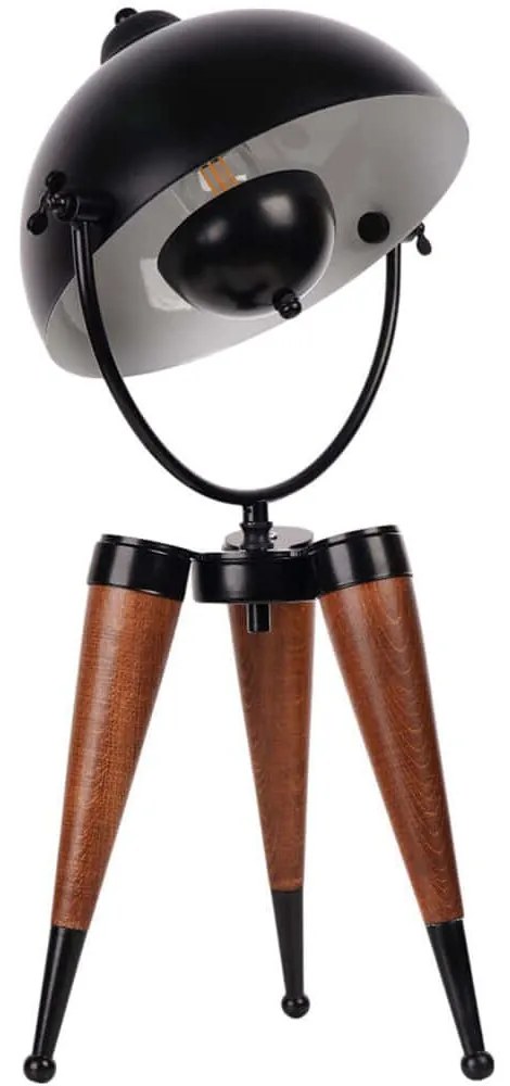 Φωτιστικό Επιτραπέζιο 534LUN5211 Φ33x60cm 1xE27 40W Black-Walnut Opviq