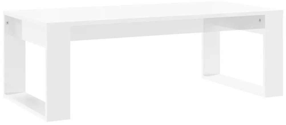 Τραπεζάκι Σαλονιού Γυαλ. Λευκό 102 x 50 x 35 εκ. Επεξεργ. Ξύλο - Λευκό