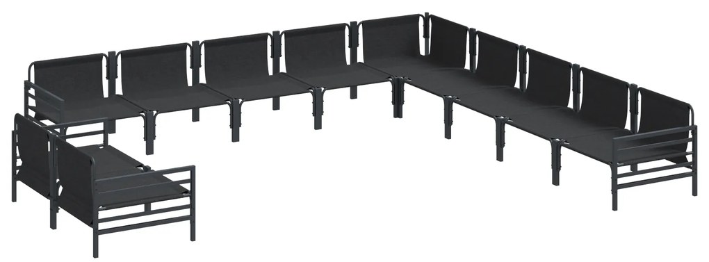 vidaXL Σετ Καναπέ Κήπου 11 pcs Ανθρακί Ατσάλι