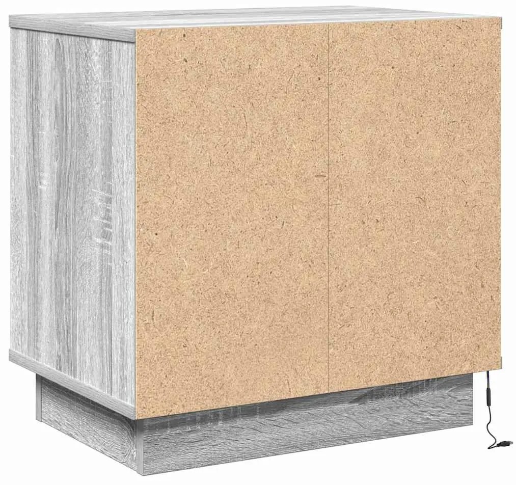 vidaXL Κομοδίνο με συρτάρι Γκρι 50 x 34.5 x 50 εκ. Επεξεργασμένο ξύλο