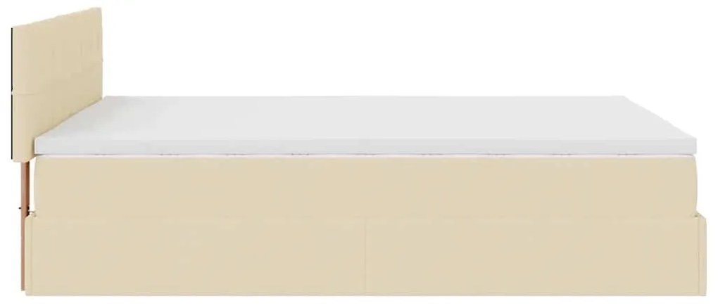 Οθωμανικό κρεβάτι με στρώμα &amp; LEDs Cream 140x190cm Ύφασμα 3312310