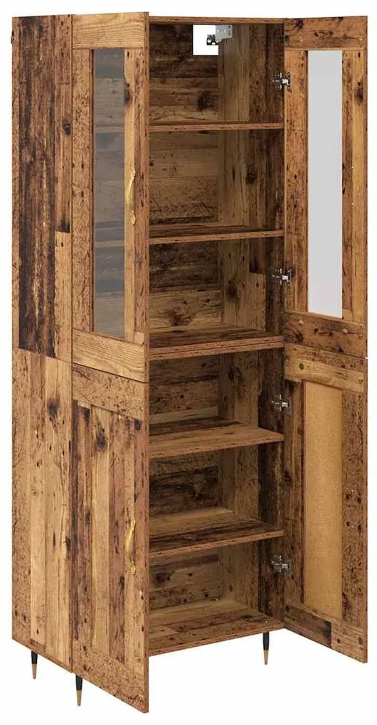 vidaXL Highboard Επιτοίχιο 2 pcs Παλιό ξύλο 69,5 x 34 x 180 εκ.